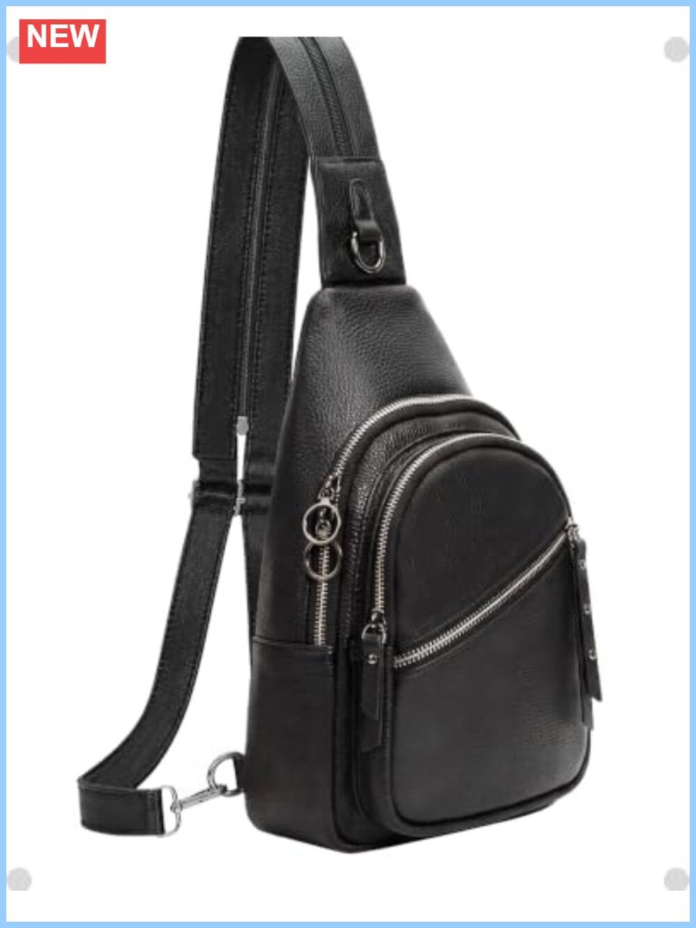 Genuine Leather Crossbody Sling Bag Anti Theft RFID Convertible Backpack Purse